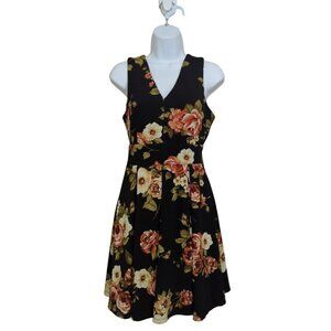 Haute Monde Women's Floral dress fit & flare exposed zipper size L
